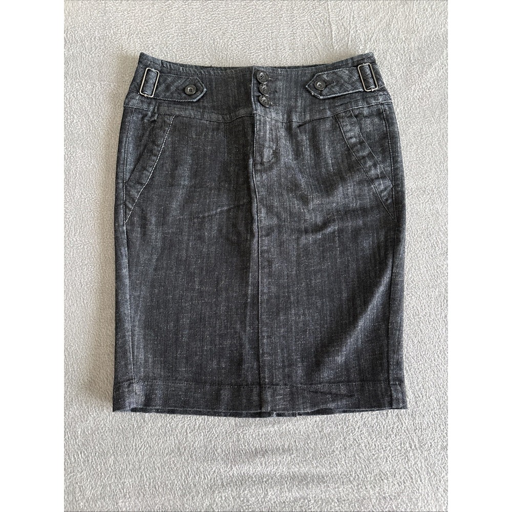 Vintage BoomBoom Jeans Jean Skirt Size Small - Buckle Design Black Denim Pockets